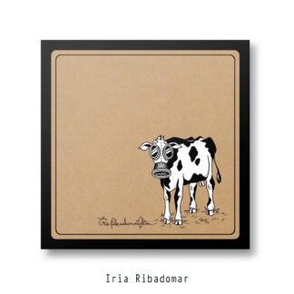 Impresión-sobre-papel-do-debuxo-vaca-toxica-colección-cheiracus-formato-cadrado-21x21