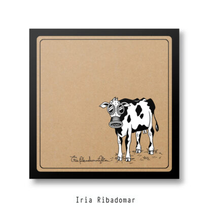 Impresión-sobre-papel-do-debuxo-vaca-toxica-colección-cheiracus-formato-cadrado-21x21